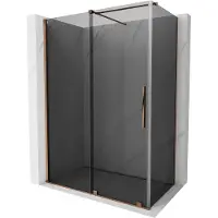 Mexen Velar schuifdouchecabine 130 x 70 , grafiet, roze goud - 871-130-070-41-60