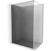 Mexen Kioto-F douchewand Walk-in met frame 130 x 202 , grafiet 8 mm, geborsteld nikkel - 800-130-104-97-40