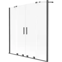 Mexen Velar Duo badwand paneel 2-delig schuifbaar 160 x 150 , mat, kanonnenmetaal - 896-160-000-32-95