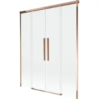 Mexen Rox badscherm 2-delig schuifbaar 150 x 150 , transparant, roze goud - 8C9-150-002-60-00