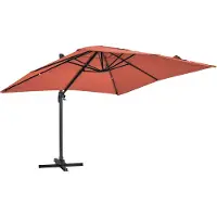 Oviala - Draaibare cantileverparasol van 3 x 3 m in terracotta aluminium - Malaga