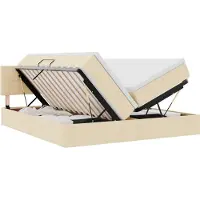 vidaXL Opbergbed met matras met opslag Crème 200 x 200 cm Kunstleer