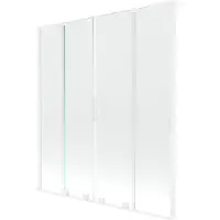 Mexen Velar L Duo badwand scherm 2-delige schuif 140 x 150 , transparant, wit - 896-140-003-02-20