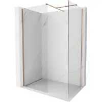 Mexen Kioto-X douchewand Walk-in 90 x 80 , transparant 10 mm, geborsteld koper - 800-090-202-65-00-080-X