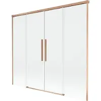 Mexen Rox badscherm voor bad, 2-delige schuifwand 180 x 150 , transparant, geborsteld koper - 8C9-180-002-65-00