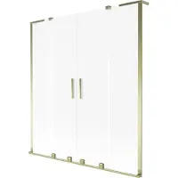 Mexen Velar L Duo badwand 2-delig verschuifbaar 160 x 150 cm, mat, goud - 896-160-003-32-50