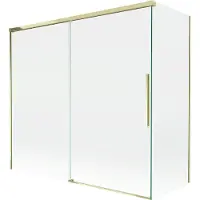 Mexen Rox badwand tweedelig schuifbaar 170 + 70 x 150 , transparant, goud - 8C9-170-070-50-00