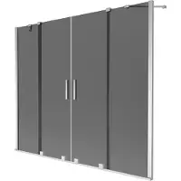 Mexen Velar Duo badwand 2-delig schuifbaar 180 x 150 , grafiet, chroom - 896-180-000-42-01