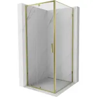 Mexen Exo douchecabine swing 90 x 90 cm, transparant, goud - 819-090-090-50-00