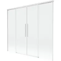 Mexen Rox badwand 2-delige schuifstijl 180 x 150 , transparant, wit - 8C9-180-002-20-00