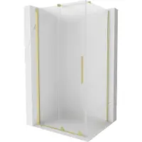Mexen Velar douchecabine schuifdeur 90 x 80 , matglas, geborsteld goud - 871-090-080-31-55