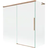 Mexen Rox L badwand 2-delige schuif 160 + 80 x 150 , transparant, geborsteld koper - 8C9L-160-080-65-00