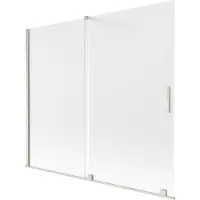 Mexen Velar badwand 2-delige schuifbare 180 x 150 cm, matglas, geborsteld nikkel - 896-180-000-31-97