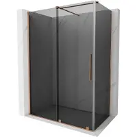 Mexen Velar douchecabine schuifbaar 160 x 90 , grafiet, geborsteld koper - 871-160-090-41-65