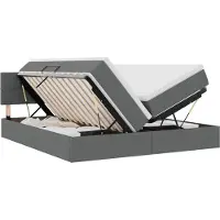 vidaXL LED opbergbed met matras Donkergrijs 180 x 200 cm Stof