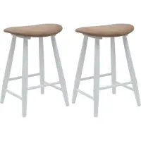 vidaXL Eetstoelen 2 st Massief Rubberhout Wit 46 x 37 x 63 cm