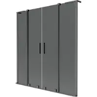 Mexen Velar L Duo badwand 2-delige schuifwand 140 x 150 , grafiet, gun metal - 896-140-003-42-95