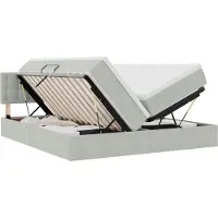 vidaXL Opbergbed met hoofdeinde 2 st Lichtgrijs
