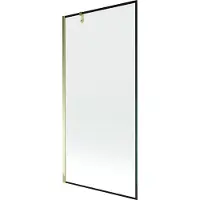 Mexen Next douchescherm 1-deurs 90 x 150 , zwart frame, goud - 895-090-000-00-70-50