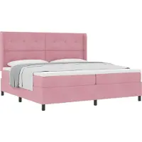 vidaXL Boxspring bed met hoofdeinde Roze 200 x 200 cm Fluweel