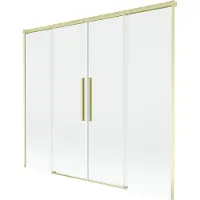Mexen Rox badwand tweevleugelig schuifbaar 190 x 150 , transparant, goud geborsteld - 8C9-190-002-55-00