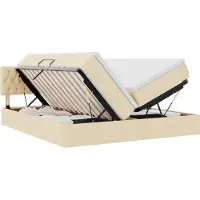 vidaXL Opbergbed met matras met opslag Crème 180 x 200 cm Kunstleer