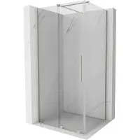 Mexen Velar douchecabine schuifdeur 130 x 85 , transparant, geborsteld nikkel - 871-130-085-01-97