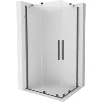 Mexen Velar Duo schuifdouchecabine 90 x 80 , ijs, geborsteld geweergrijs - 871-090-080-32-66
