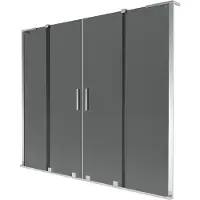 Mexen Velar L Duo badwand tweedelige schuifdeur 180 x 150 , grafiet, chroom - 896-180-003-42-01