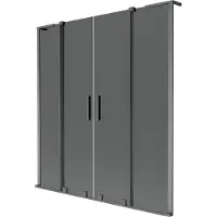 Mexen Velar L Duo badwand 2-delige schuifwand 140 x 150 , grafiet, geborsteld pistoolgrijs - 896-140-003-42-66