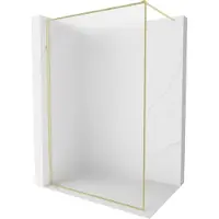 Mexen Kioto-XF douchewand Walk-in met frame 140 x 202 , ijsglas 10 mm, goud geborsteld - 800-140-104-55-30-X