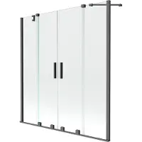 Mexen Velar Duo badwand 2-delig schuifbaar 150 x 150 , transparant, gun metal - 896-150-000-02-95