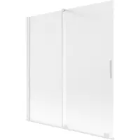 Mexen Velar badwand 2-delige schuifbare 150 x 150 cm, matglas, wit - 896-150-000-31-20