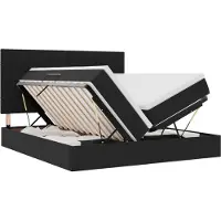 vidaXL Opbergbed met hoofdeinde met opslag Zwart 180 x 200 cm Fluweel