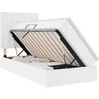 vidaXL Opbergbed met hoofdeinde Zuiver Wit 90 x 190 cm Kunstleer