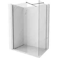 Mexen Kioto-X douchewand Walk-in 100 x 90 , transparant 10 mm, gun metal - 800-100-202-95-00-090-X