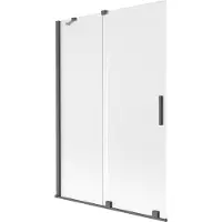 Mexen Velar badwand tweedelig schuifbaar 120 x 150 cm, satijn, geborsteld gun grijs - 896-120-000-31-66