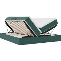 vidaXL Opbergbed met matras Donkergroen 180 x 200 cm Fluweel