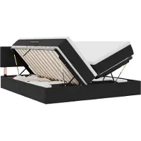 vidaXL LED opbergbed met matras Zwart 180 x 200 cm Fluweel