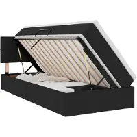 vidaXL Opslag bed met matras Zwart 90 x 200 cm fluweel