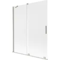 Mexen Velar badwand 2-delige schuifbare 140 x 150 cm, ijs, geborsteld nikkel - 896-140-000-31-97
