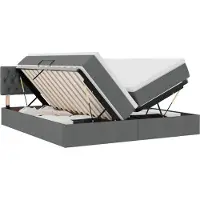 vidaXL Opbergbed met matras Donkergrijs 200 x 200 cm Kunstleer