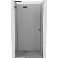 Mexen Lunar L draaideur voor douches links 125 , transparant, geborsteld gun gray - 834L-125-000-66-00-L
