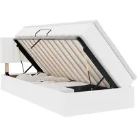 vidaXL Opslag bed met matras Zuiver Wit 100 x 200 cm Kunstleer