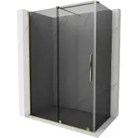 Mexen Velar schuifdouchecabine 150 x 80 , grafiet, goud - 871-150-080-41-50