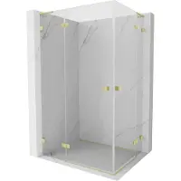 Mexen Lunar L Duo draaideur douchecabine links 105 x 70 , transparant, geborsteld goud - 834L-105L-070P-55-00