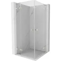 Mexen Lunar L Duo draaideur douchecabine 120 x 120 , transparant, geborsteld nikkel - 834L-120L-120P-97-00