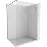 Mexen Lunar douchewand Walk-in rechts 140 x 200 , transparant 8 mm, geborsteld koper - 830-140-000-65-00-P