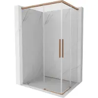 Mexen Rox Duo schuifdouchecabine 120 x 85 , transparant, geborsteld koper - 8C2D-120-085-65-00
