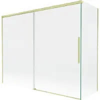 Mexen Rox badwand, 2-delige verschuifbare deur 190 + 80 x 150 , transparant, goud geborsteld - 8C9-190-080-55-00